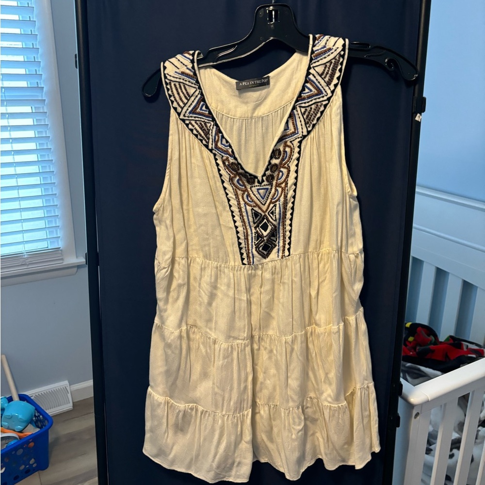 A pea in the pod tank top with beading